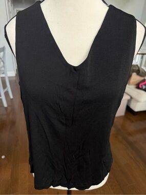 Margaret O'Leary Black V-Neck Camisole Size Medium High End Brand